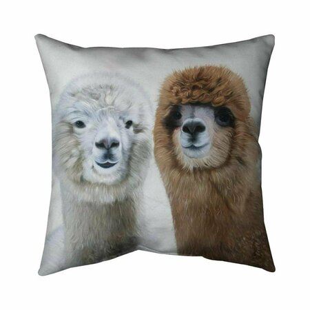 BEGIN HOME DECOR 20 x 20 in. Two Lamas-Double Sided Print Indoor Pillow 5541-2020-AN470